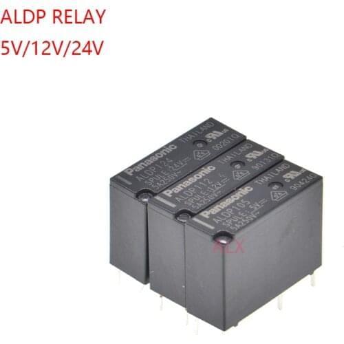 5PCS POWER relay ALDP105 ALDP112 ALDP124 4pin 5V/12V/24V 5A 250V realys a group of normally open