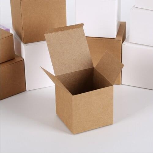 50pcs 13 sizes Kraft Paper cardboard Box for Jewelry gift Candy packaging carton Box gift soap Package Packing paper Box white