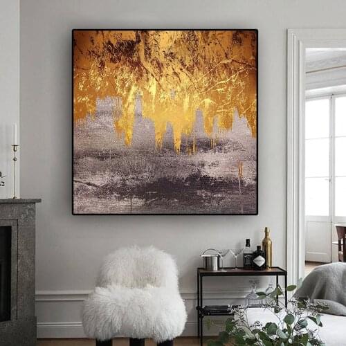 Abstract Black Yellow Oil Painting on Canvas Posters and Prints Wall Art Pictures for living Room Scandinavian Home Decor Nordic