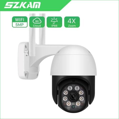 HD Wireless SZKAM 1080P PTZ Wifi IP Camera 4X Digital Zoom Outdoor Security CCTV AI Human Detect Auto Tracking P2P Motion Alarm