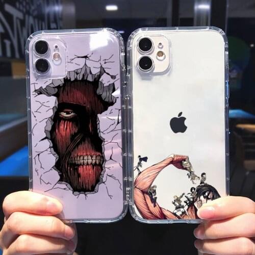Attack on titan Phone Case Transparent soft For iphone 5 5s 5c se 6 6s 7 8 11 12 plus mini x xs xr pro max