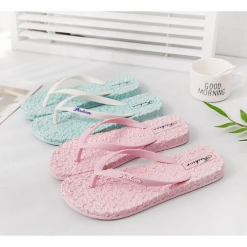 Flower massage sole slippers slipper woman flat-soled non-slip soft-soled household clip-on slippers bathroom anti-slip beach