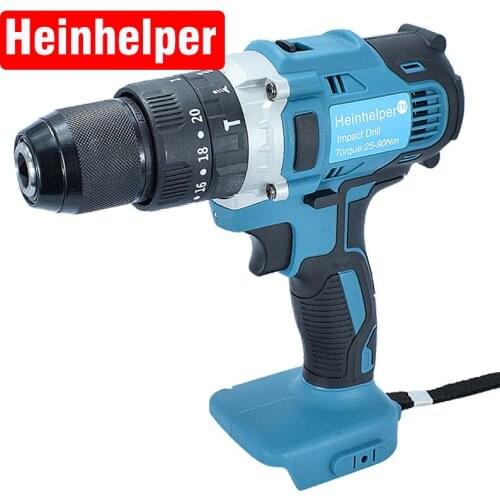 3-In-1 Electric cordless Impact Drill Hand Hammer Drill Rechargable Electric Screwdriver Power Tools 2-Speed For Makita Battery
