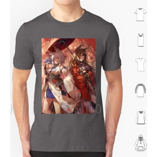 Amagi And Kaga T Shirt Diy Big Size Cotton Azur Lane Anime Azur Lane Atago Manga Akagi Enterprise Waifu Azur Lane Peeker
