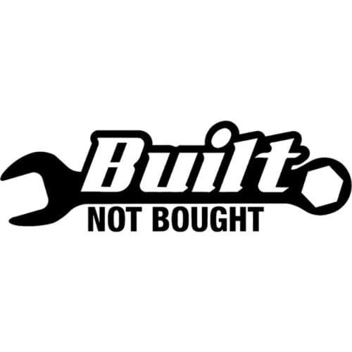 16.3cm*5.3cm Built NOT BOUGHT Wrench Car Sticker Motorcycle Decal Black/Silver S3-4781