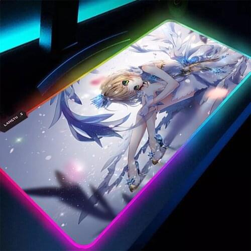 Luxury Cardcaptor RGB Large Gaming Mouse Pad 900x400/350X600mm LED Lighting Mousepad Gamer Computer Desk Mat Pad Gamer