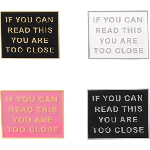 Creative Alloy Warning Sign Letter Brooch Bag Clothes Portfolio Lapel Enamel Pin Badges Jewelry Accessories Gifts For Friends