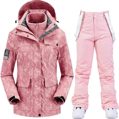 Ski Suit Women Winter Skiing Snowboarding Clothes Thick Warm Waterproof Ski Jackets Outdoor Snow Jacket + Pants for Women Brand
