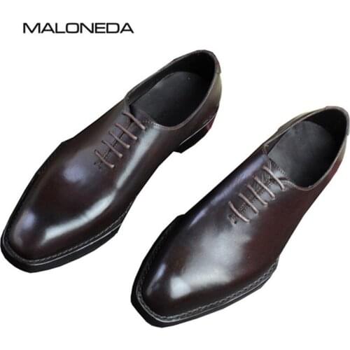 MALONEDA Custom Made Mens Genuine Leather Handmade Goodyear Oxfords Shoes For Wedding Party Formal Dress Footwear