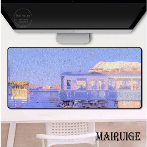 Oil Painting Japanese Cities XXL Mouse Pad Table Mats Carpet Desk Pad Genshin Impact Game Component Mouse Mat for Computer Table