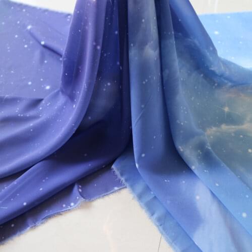 Meter Ombre Chiffon Fabric Starry Sky Digital Georgette Chiffon Fabric For Dancing Wedding Dress