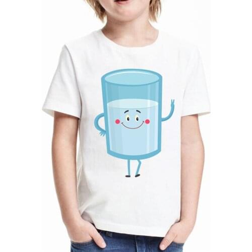 Cute funny bottle of milk tshirt girl kawaii cartoon milk cup t shirt girls tops kids clothes boys t shirts children’s t-shirts