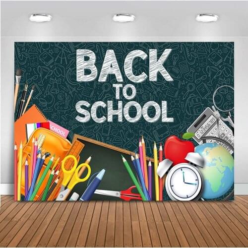Mocsicka Back to School Backdrop 7x5ft Blackboard Photography Background Pencil Stationery Party Decoration Supplies First Day