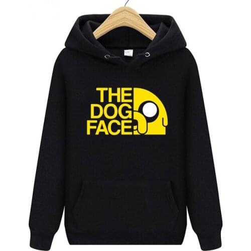 Mens Hoodies Sweatshirts Animation Adventure Time Finn and Jake Hooded Pullover Boy Sportwear The Dog face Print Jersey