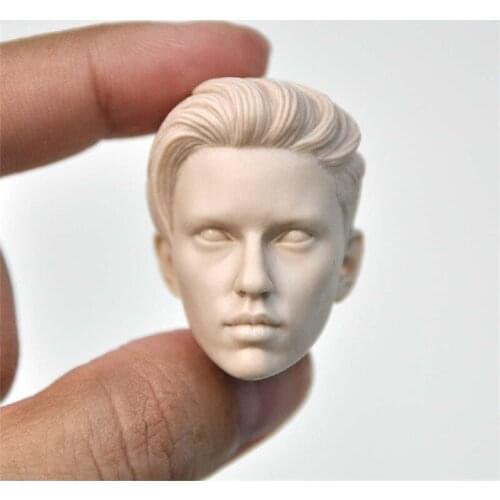 Unpainted 1/6 Scale Short Hair Handsome Female Agent Scarlett Head Sculpt Model For Action Figure Dolls Painting Exercise No.257