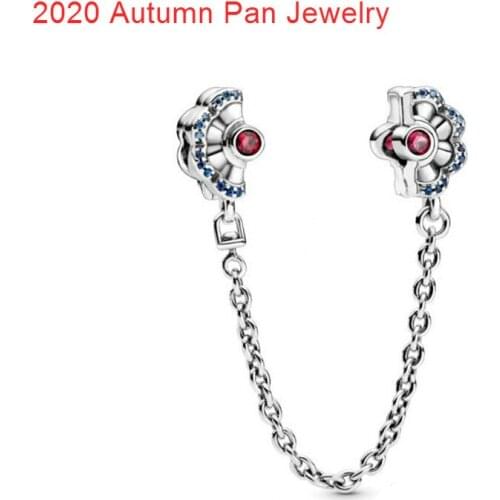 NEW! 2020 Autumn Fit Original pandora Bracelets 925 Sterling Silver Beads Folding Fan Safety Chain Women DIY Student Gift