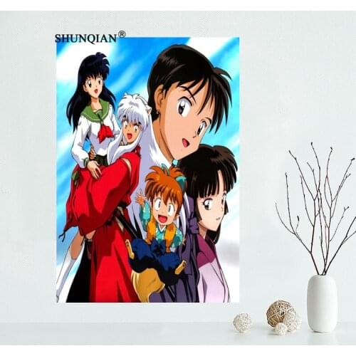 New Custom Inuyasha Canvas Poster Living room decorative wall painting Poster cloth print Fabric Poster