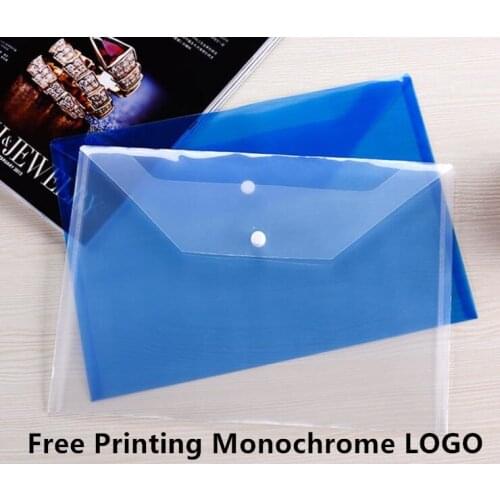 Free Print Monochrome LOGO 500PCS/LOT PP Document Bag File Bag Suitable For A4 Paper