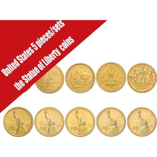 United States 5 pieces/sets of commemorative coins 2018-19, the Statue of Liberty coin America New Original Coin Unc Genuine