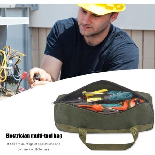 Thickened Canvas Tool Pouch for Electrician Screwdriver Pliers Repair Hand Tools Electrical Tool Storage Organizer