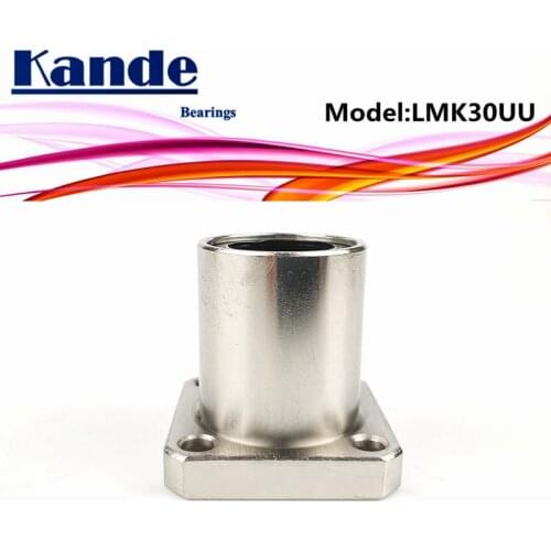 Kande Bearings LMK30 UU 1pc LMK30UU Square Flange Linear Bearing dr: 30mm LMK30