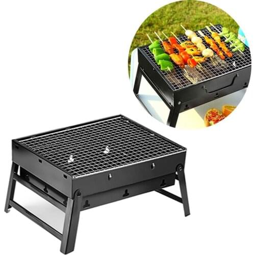 Portable Folding Barbecue Charcoal Grill Easy Assemble and Remove Barbecue Cooking Set BBQ Grill Camping BBQ Tools
