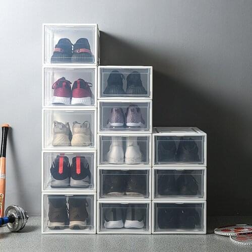 Transparent Shoe Box Storage Shoe Boxes Thickened Dustproof Shoes Organizer Box Can Be Superimposed Combination Shoe Cabinet