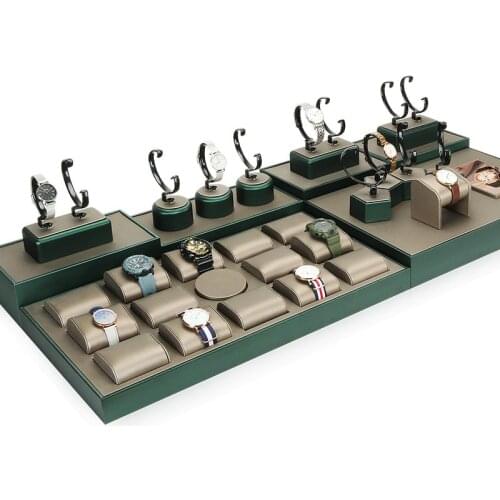 Factory Direct Selling Watch counter display rack soft leather jewelry display rack high-end display watch props spot