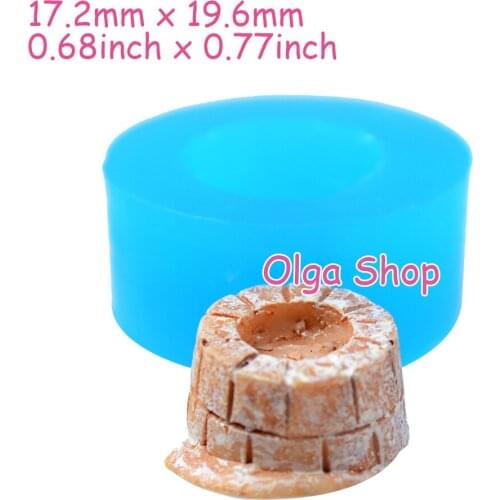 PYL759 17.2mm x 19.6mm Stone Steps Well Silicone Mold Fondant Cake Decoration Candy Resin Clay Earrings Necklace Craft Soap