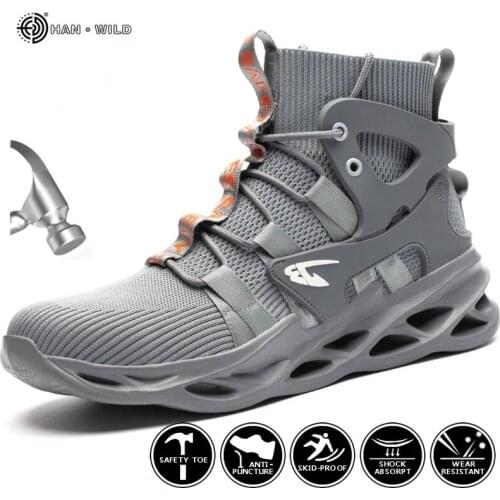 Work Boots Men 2021 Male Indestructible Safety Shoes Steel Toe Shoes Mens Puncture-Proof Work Sneakers Shoes Adult Work Shoes