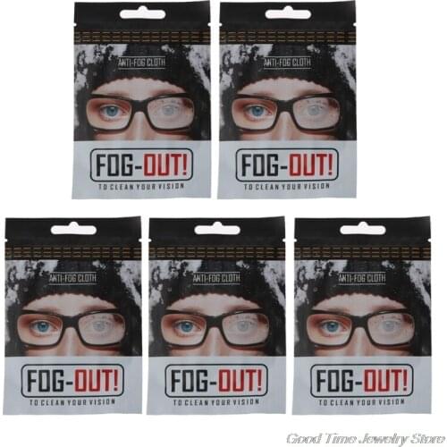 5Pcs Reusable Anti-Fog Wipes Glasses Pre-moistened Antifog Lens Cloth Defogger Eyeglass Wipe Prevent Fogging F17 21