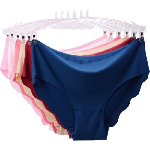 Women low-Rise Ruffles Ultra-thin Panties Seamless Panties Underwear Sexy Solid Briefs Lingerie 3pcs/lot Drop Shipping