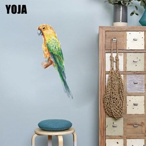 YOJA 45×41.2CM Watercolor Painting Parrot Classical Art Wall Stickers Mural Home Decoration Accessories 8WS0307