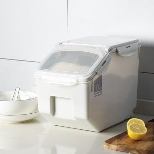 10kg Rice Storage Box with Seal Locking Lid Food Sealed Grain Container Portable Organizer for Kitchen utensils M68E