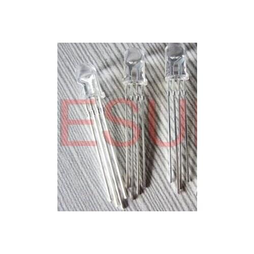 1000PCS x 5mm RGB Clear Long Leg Multicolor 4pin Led Diode Light Lamp Tricolor Round Common Anode/Cathode LED Diode Light Beads