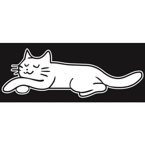 15*5.2cm Sleeping Smiling Cat Vinyl Car Door Window Bumper Decal Sticker Vinyl Hobby Car Bumper Sticker Decor Decals
