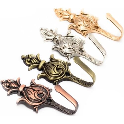 2pcs European Style Metal Curtain Hooks Holdback Tassel Wall Tie Back Hook Hanger Holder Luxurious Window Accessories Home Decor