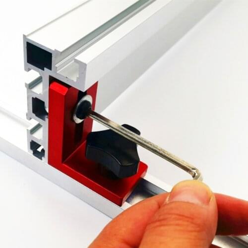 Woodworking 30 type T-tracks chute backing connector woodworking Miter rail chute connector 75mm height with T-tracks Stop