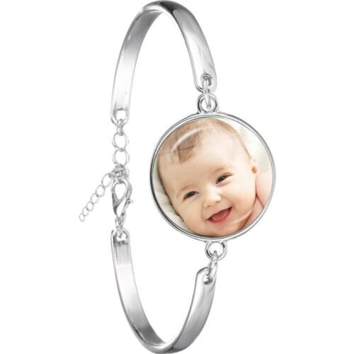 Handmade Personality Chain Bracelet Photo Family Baby Child Dad Mom Brother Sister Grandparents Portrait Bangle Private Gift
