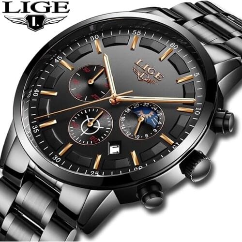 2021 New LIGE Watches Men quartz Top Brand Analog Military Male Watches Men Sports army Watch Waterproof Relogio Masculino+Box
