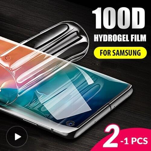 2Pcs 100D Soft Hydrogel Film For Samsung Galaxy S10 S9 S8 S20 Plus Ultra Note 8 9 10 Plus Screen Protector Full cover Not Glass