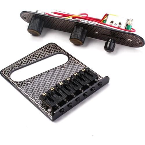 Guitar Bridge 3 Way Switch Control Knob Plate Set