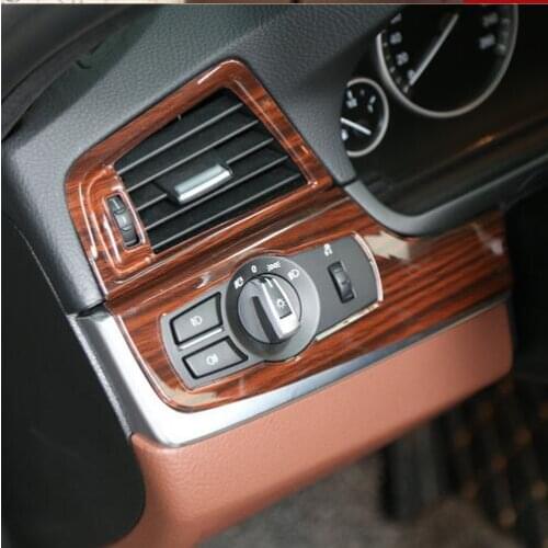 Imitation Wood Steering Wheel Gear Door Moulding Window Switch Rear Air Outlet Decorated Frame For BMW 525 520 523 528li CAA196