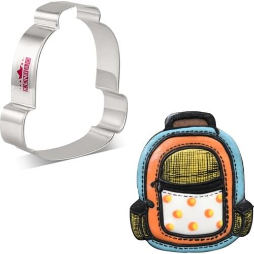 KENIAO School Bag Cookie Cutter for Back to School - 9.2 x 9.6 cm - Biscuit and Fondant Cutter for Student - Stainless Steel