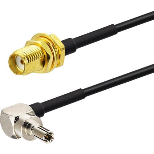 Superbat CRC9 Male Plug Right Angle to SMA Jack Female Bulkhead RG174 10cm RF Coaxial Cable for 3G Huawei Modem