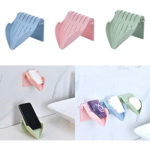 Soap Box Sucker Soap Holder Dish Bathroom Organizer Storage Box Plastic Tray Holder Container