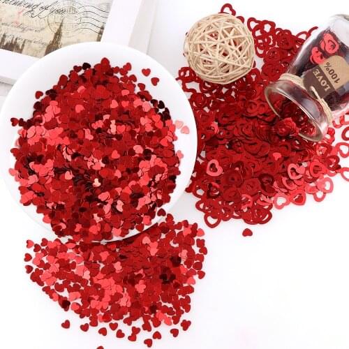 Red Heart-Shaped Sequin Pearl Glitter PVC15G DIY Mnicure Manicure / Wedding Party Home Decoration