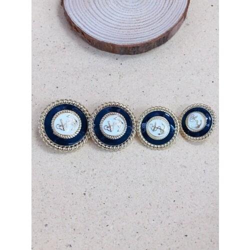 Fashion metal gold button,DIY handmade clothing accessories, coat Suit clothes Sewing shank buttons , 10pcs