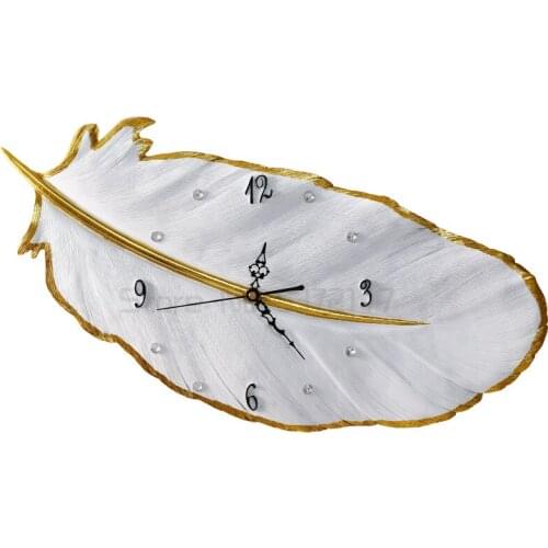 Feather wall clock living room simple modern wall clock bedroom wall clock silent clock
