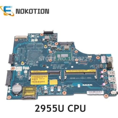 NOKOTION CN-0D28MX 0D28MX VBW01 LA-9982P laptop Motherboard For Dell Inspiron 15R 5537 3537 SR1DU Celeron 2955U CPU onboard work